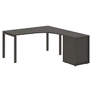 Стол эргономичный с тумбой EUCET 1518(R) Мокко/Мокко 1560х1880х750 EDIS