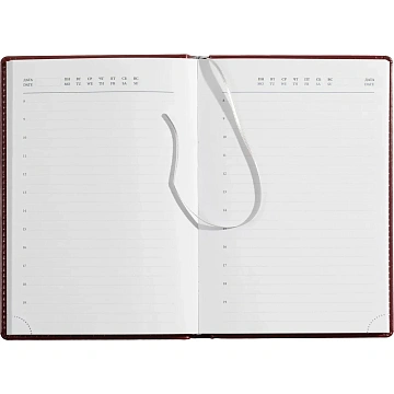Ежедневник недатированный бордо,А5, 148x218, 352стр, Agenda