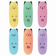 Набор текстовыделителей мини 6 ЦВЕТОВ BRAUBERG KIDS 'CUTE CATS PASTEL', линия 1-5 мм, 152436