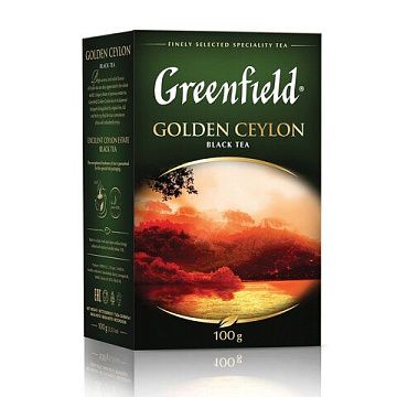 Чай листовой GREENFIELD 'Golden Ceylon ОРА' черный цейлонский крупнолистовой 100 г, 0351