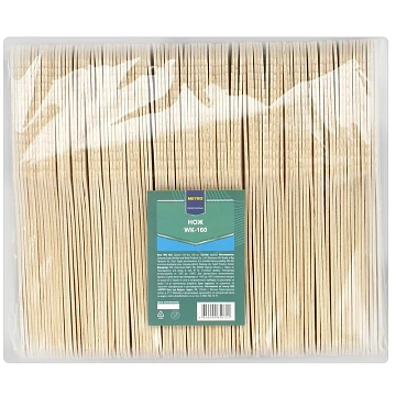 Нож одноразовый Диапазон деревянный, 16см, 100шт/уп