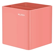 Подставка Deli ENS011PINK Nusign 2отд. для письменных принадлежностей 84х84х86мм розовый пластик