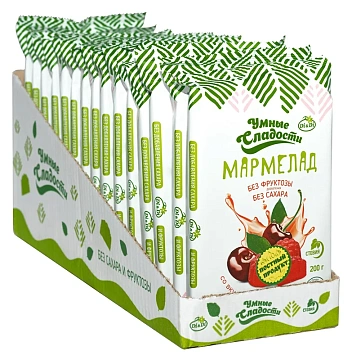 Мармелад Умные сладости Вишня без сахара, 200г