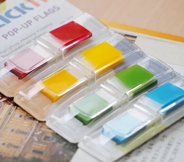 Клейкие закладки пластиковые Stick'n Stick'n 4 цвета, 12х45мм, 140шт