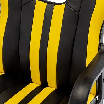 Кресло компьютерное BRABIX 'Stripe GM-202', экокожа, черное/желтое, 532510