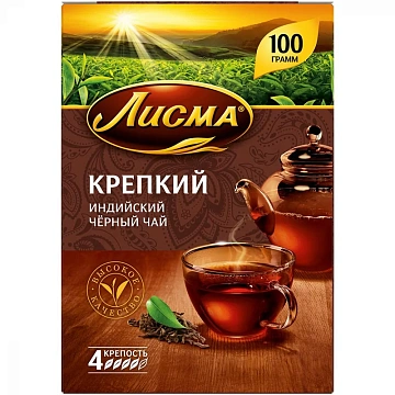 Чай Лисма Крепкий, черный, листовой, 100г