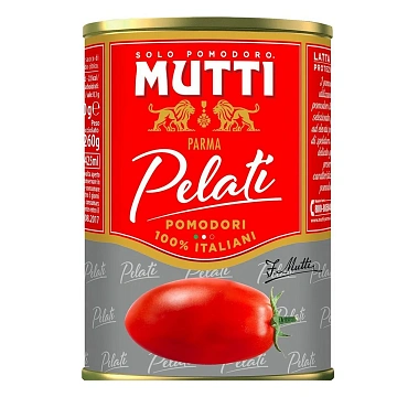 Томаты Mutti в томатном соке очищенные, 400г