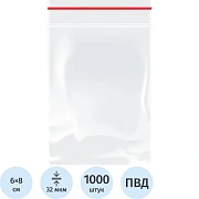 Пакеты с замком Zip Lock 6х8см, 31.3мкм, 1000шт/уп