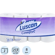 Бумага туалетная Luscan Comfort 2сл бел 100%цел втул 21,88м 175л 8рул/уп