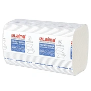 Полотенца бумажные 200 шт., LAIMA (H3) UNIVERSAL WHITE, 1-слойные, белые, КОМПЛЕКТ 15 пачек, 23x20,5