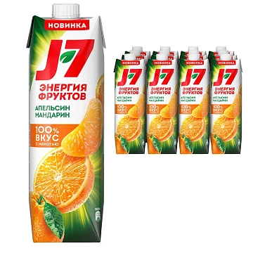 Нектар J7 из апельсинов и мандаринов с мякотью, 970мл