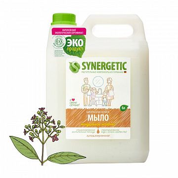 Мыло жидкое 5 л SYNERGETIC 'Миндальное молочко', гипоаллергенное, биоразлагаемое, 105506