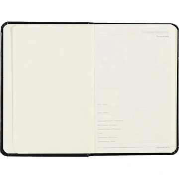 Ежедневник недатированный черный, А6,87х130,100л, Br.V.MEGAPOLIS 3-283/02