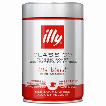 Кофе молотый ILLY 'Classico' 250 г в жестяной банке, арабика 100%, ИТАЛИЯ, 43