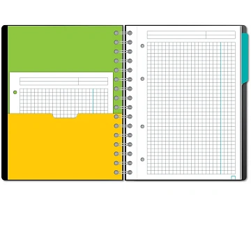 Бизнес-тетрадь SMARTBOOK А5 120л. клетка,спир,микроп,разд,карм,сер-бирюз