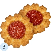 Печенье Дымка Арабеска с клубничным конфитюром, 3кг/уп