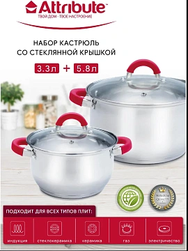 Набор кастрюль Attribute Delice 4 предмета
