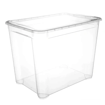 Ящик для хранения с крышкой Кристалл  XL 55.5x39x43.5 см, 70л, прозрачный