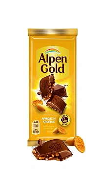 Шоколад Alpen Gold Арахис-хлопья, 80г