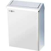 Мусорное ведро Nofer нерж.сталь 23л, белое, настенное, с крышкой, 14078.W