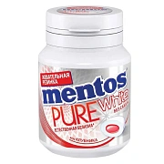 Жевательная резинка MENTOS Pure White 'Клубника', 54 г, банка, 67842