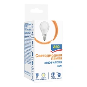 aro Лампа светодиодная E14 3000K Led 6Вт шар