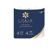 Туалетная бумага Usma белая, 4 слоя, 4 рулона