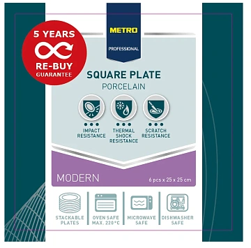 Тарелка Metro Professional Modern 25см, обеденная, 6шт/уп