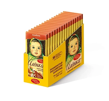Шоколад Аленка молочный с миндалем, 75г