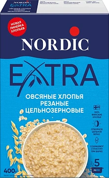 Хлопья овсяные Nordic 5 минут варки, 400г