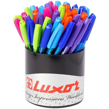Шариковая ручка Luxor InkGlide 100 Icy синяя, 0.7мм, корпус ассорти, одноразовая