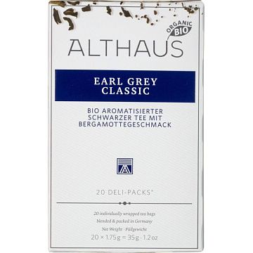 Чай черный в пакетиках Althaus Bio Earl Grey Classic 20пакx1,75гр