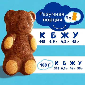 Бисквит Медвежонок Барни молоко, 5 х 30г