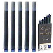 Картриджи чернильные PARKER 'Cartridge Quink', КОМПЛЕКТ 5 штук, синие, 1950384