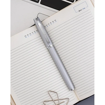 Ручка гелевая Attache Selection Elegance,сереб.корп ,синий,футляр