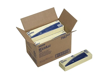 Протирочные салфетки Kimberly-Clark WypAll Х80 7567, листовые, 25шт, 1 слой, желтые