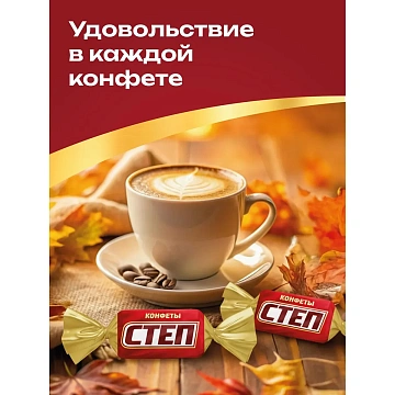 Конфеты шоколадные СЛАВЯНКА 'Золотой Степ' с мягкой карамелью и арахисом, 1000 г, пакет, 20463