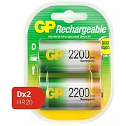 Аккумулятор GP 220DHC типоразмер D емкость 2200mAh бл/2шт, 220DH-2CR2