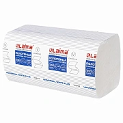 Полотенца бумажные 250 шт., LAIMA (H3) UNIVERSAL WHITE PLUS, 1-слойные, белые, КОМПЛЕКТ 15 пачек, 23