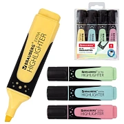 Набор текстовыделителей BRAUBERG 4 шт., АССОРТИ, 'EXTRA PASTEL', прорезиненный корпус, линия 1-5 мм, 151756