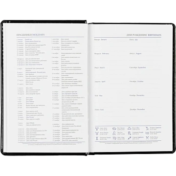 Ежедневник недатированный черн, А6, 100x150, 320стр, Agenda