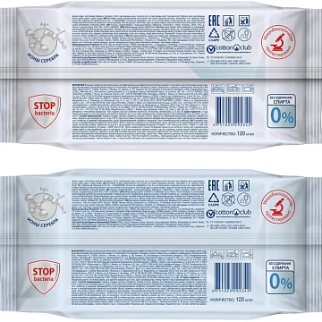 Салфетки влажные AURA антибак Family 120шт с крышкой