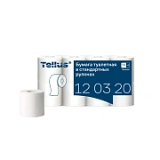 Бумага туалетная Tellus/TORK (Система T4) PREMIUM, спайка 8 рулонов по 23 метра, 2-слойная, белая, 120320