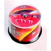 Диски CD-R VS 700 Mb 52x Cake Box (упаковка на шпиле), КОМПЛЕКТ 50 шт., VSCDRCB5001