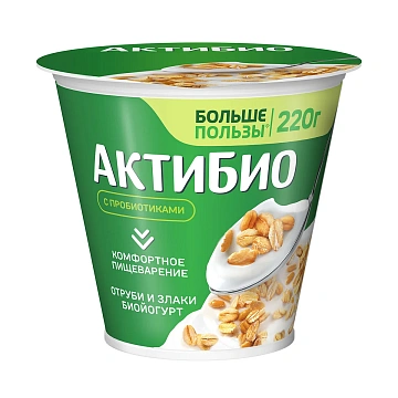 Биойогурт Актибио отруби-злаки 2.9%, 220г
