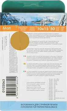 Фотобумага А6 (100*150) для стр. принтеров Lomond, 180г/м2 (50л) матовая односторонняя