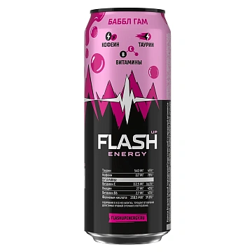 Энергетический напиток Flash Up Energy Bubble Gum, 450мл