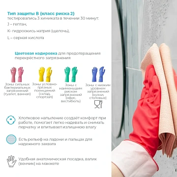 Перчатки латексные хозяйственные Hq Profiline р. XL, красные