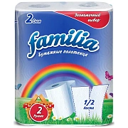 Полотенца бумажные Familia Classic 1/2 листа 2сл 2рул/уп