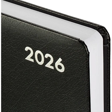 Ежедневник датированный 2026 Attache А5, 168л, 138x213мм балакрон, черный
